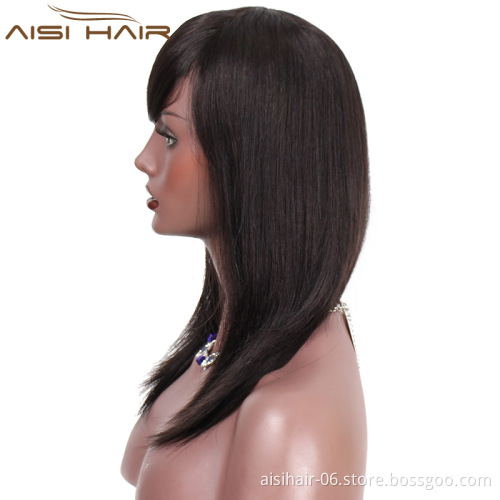Aisi Hair Natural Black Brazilian Hair Wigs 100% Unprocessed Human Hair Long Straight Wigs For Black Women